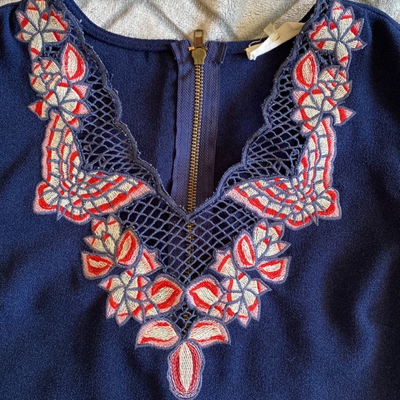 Blue vintage inspired polyester peplum top - Picture 2 of 4